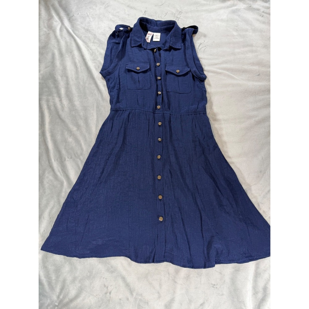 Vintage Y2K L8ter Sleeveless Women's Navy Cottagecore Dress Lined Size Medium